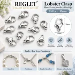 Lobster Clasps - Silver Finish Jewellery Findings -25 Pcs - 10mm - Image 2