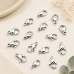 Lobster Clasps - Silver Finish Jewellery Findings -25 Pcs - 10mm - Image 3