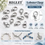 Lobster Clasps - Silver Finish Jewellery Findings - 250 Pcs - 10mm - Image 2
