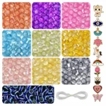 REGLET 250 sparkle glass beads in 9 colours, 8mm beads with 5 metres of elastic thread