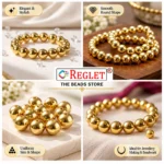 10mm Golden Pearl Beads for Jewellery Making Kit – 350 Pcs, 200g - Image 7