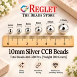 10mm Silver Pearl Beads for Jewellery Making Kit – 350 Pcs, 200g - Image 2