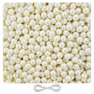 10mm Off-White Pearl Beads for Jewellery Making Kit – 400 Pcs, 200g