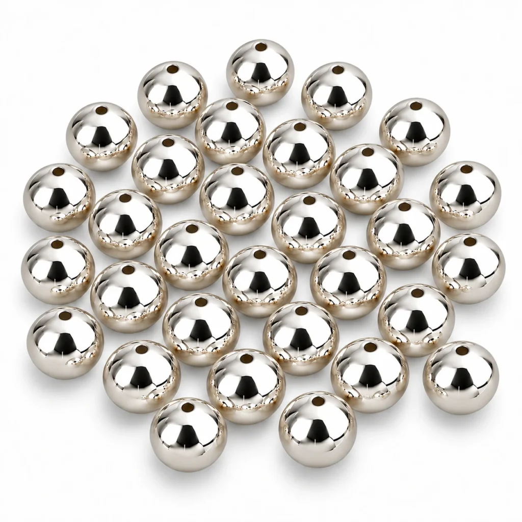 12mm Silver Pearl Beads for Jewellery Making Kit – 200 Pcs, 200g | REGLET