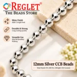 12mm Silver Pearl Beads for Jewellery Making Kit – 200 Pcs, 200g - Image 3