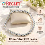 12mm Silver Pearl Beads for Jewellery Making Kit – 200 Pcs, 200g - Image 4