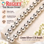 12mm Silver Pearl Beads for Jewellery Making Kit – 200 Pcs, 200g - Image 5