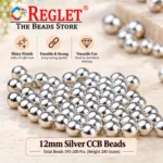 12mm Silver Pearl Beads for Jewellery Making Kit – 200 Pcs, 200g - Image 6