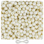 12mm Off-White Pearl Beads for Jewellery Making Kit – 200 Pcs, 200g