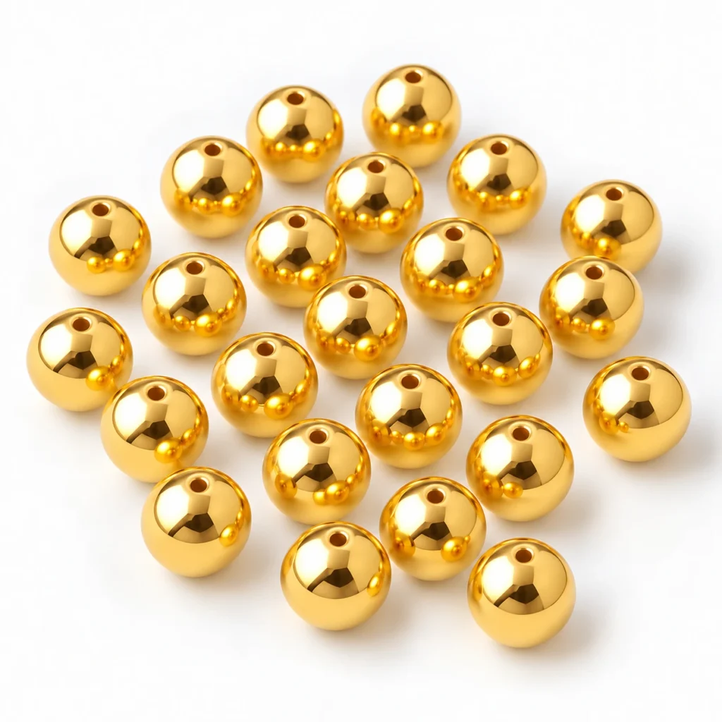 10mm Golden Pearl Beads for Jewellery Making Kit – 350 Pcs, 200g