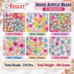 Double Layer Crystal Beads for Bracelet Making Kit – 390 Pcs, 6 Designs, 10mm, 180g - Image 2