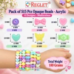 Opaque Crystal Beads for Bracelet Making Kit – 515 Pcs, 6 Designs, 8mm–16mm, 180g - Image 3