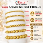 Golden Pearl Beads for Jewellery Making Kit – 5800 Pcs, 4mm, 200g - Image 2