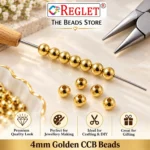 Golden Pearl Beads for Jewellery Making Kit – 5800 Pcs, 4mm, 200g - Image 3