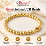 Golden Pearl Beads for Jewellery Making Kit – 5800 Pcs, 4mm, 200g - Image 4