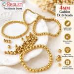 Golden Pearl Beads for Jewellery Making Kit – 5800 Pcs, 4mm, 200g - Image 6