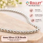 4mm Silver Pearl Beads for Jewellery Making Kit – 5800 Pcs, 200g - Image 5