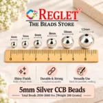 5mm Silver Pearl Beads for Jewellery Making Kit – 3000 Pcs, 200g - Image 2