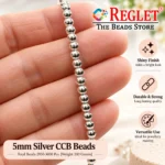 5mm Silver Pearl Beads for Jewellery Making Kit – 3000 Pcs, 200g - Image 4