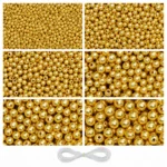 Golden Pearl Beads for Jewellery Making Kit – 1800 Pcs, 6 Sizes, 180g