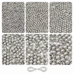 Silver Pearl Beads for Jewellery Making Kit – 1800 Pcs, 6 Sizes, 180g