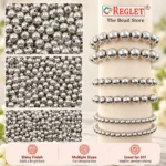 Silver Pearl Beads for Jewellery Making Kit – 1800 Pcs, 6 Sizes, 180g - Image 3