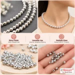 Silver Pearl Beads for Jewellery Making Kit – 1800 Pcs, 6 Sizes, 180g - Image 4