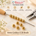 6mm Golden Pearl Beads for Jewellery Making Kit – 1600 Pcs, 200g - Image 3