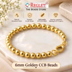 6mm Golden Pearl Beads for Jewellery Making Kit – 1600 Pcs, 200g - Image 4