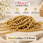 6mm Golden Pearl Beads for Jewellery Making Kit – 1600 Pcs, 200g - Image 5