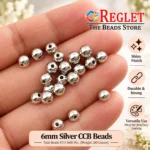 6mm Silver Pearl Beads for Jewellery Making Kit – 1600 Pcs, 200g - Image 3