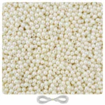 6mm Off-White Pearl Beads for Jewellery Making Kit – 1800 Pcs, 200g