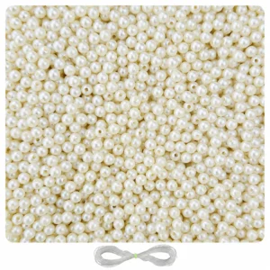 6mm Off-White Pearl Beads for Jewellery Making Kit – 1800 Pcs, 200g