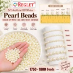 6mm Off-White Pearl Beads for Jewellery Making Kit – 1800 Pcs, 200g - Image 2