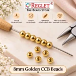 8mm Golden Pearl Beads for Jewellery Making Kit – 650 Pcs, 200g - Image 3
