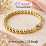 8mm Golden Pearl Beads for Jewellery Making Kit – 650 Pcs, 200g - Image 4