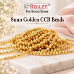 8mm Golden Pearl Beads for Jewellery Making Kit – 650 Pcs, 200g - Image 5