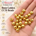 8mm Golden Pearl Beads for Jewellery Making Kit – 650 Pcs, 200g - Image 7