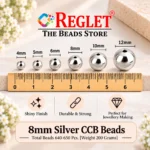 8mm Silver Pearl Beads for Jewellery Making Kit – 650 Pcs, 200g - Image 2