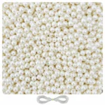 8mm Off-White Pearl Beads for Jewellery Making Kit – 800 Pcs, 200g