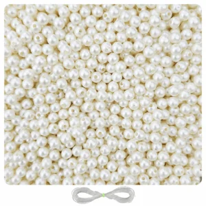 8mm Off-White Pearl Beads for Jewellery Making Kit – 800 Pcs, 200g