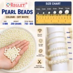 8mm Off-White Pearl Beads for Jewellery Making Kit – 800 Pcs, 200g - Image 2