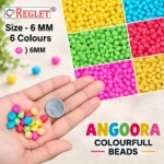Angoora Beads for Bracelet Making Kit – 480 Pcs, 6 Colours, 6mm, 180g - Image 3