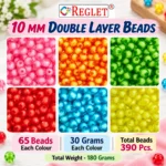 Double Layer Crystal Beads for Bracelet Making Kit – 390 Pcs, 6 Designs, 10mm, 180g - Image 2