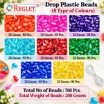 Drop Crystal Beads for Bracelet Making Kit – 760 Pcs, 8 Colours, 12mm × 8mm - Image 2