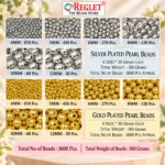 Golden and Silver Pearl Beads for Jewellery Making Kit – 3600 Pcs, 6 Sizes - Image 2