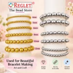 Golden and Silver Pearl Beads for Jewellery Making Kit – 3600 Pcs, 6 Sizes - Image 3