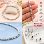 Golden and Silver Pearl Beads for Jewellery Making Kit – 3600 Pcs, 6 Sizes - Image 5