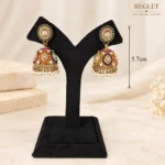 Multicolour Jhumka Earrings for Women – Gold Tone Kundan Pearl Dangle Jewellery | REGLET J37 - Image 5