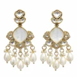 Kundan Pearl Chandbali Earrings for Women – Gold Tone Traditional Jewellery | REGLET J11